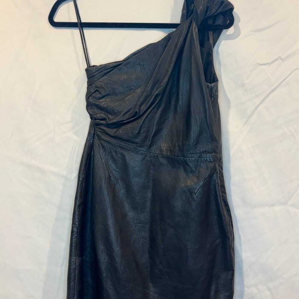 ALL SAINTS NWOT RODAN LEATHER DRESS US 8 - Picture 3 of 6